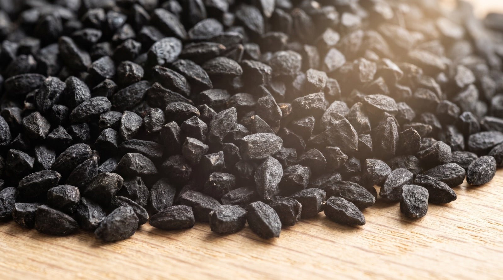 Black nigella seeds up close